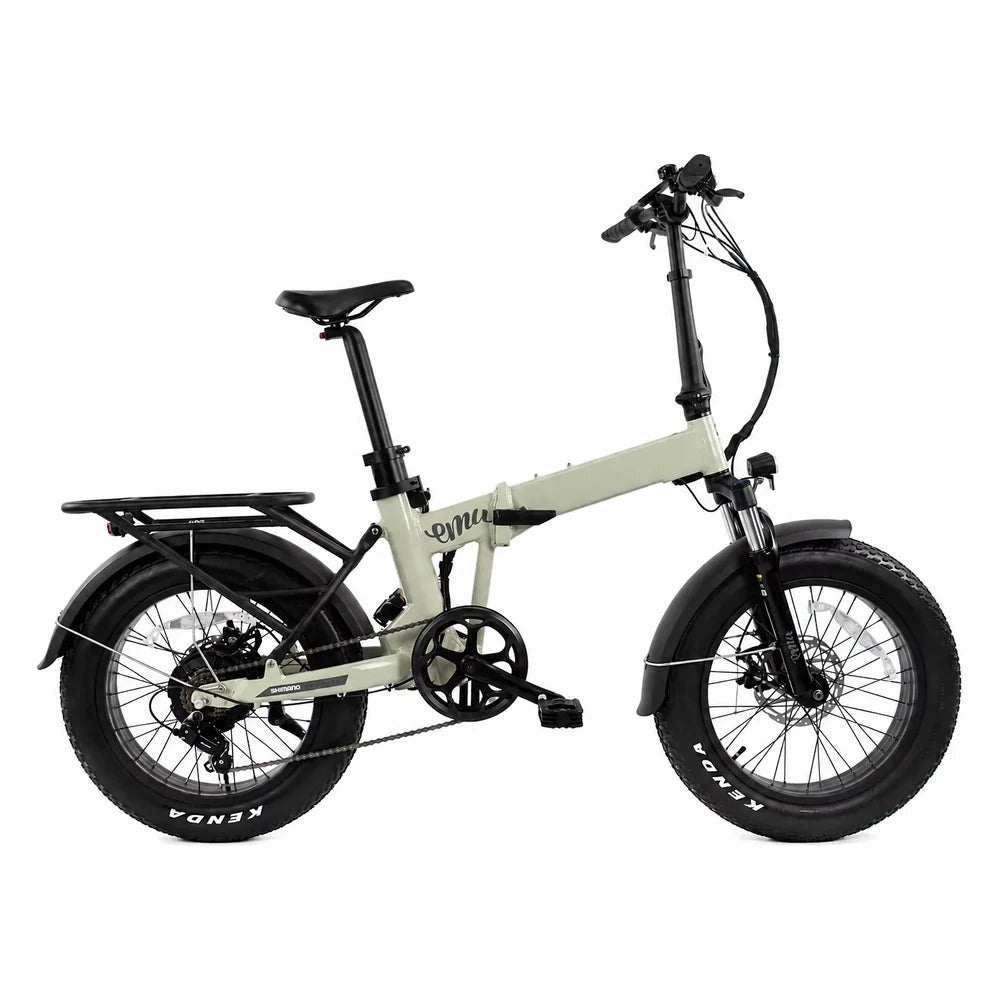 EMU Fat Tyre 20 inch folding electric bike - front three-quarter view