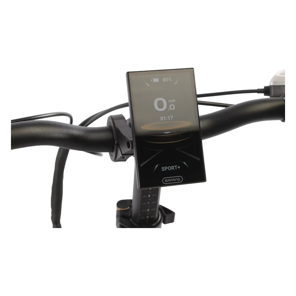 EMU Fat Tyre 20 inch folding electric bike - ride computer display closeup