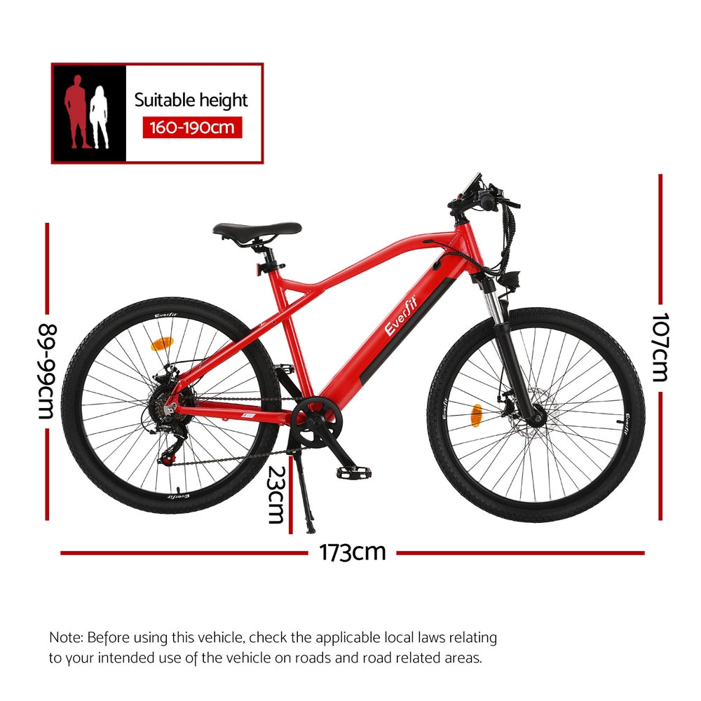 Everfit 26 Inch Electric Bike Mountain Bicycle eBike Built-in Battery 250W-1