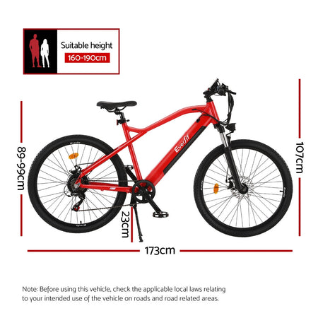Everfit 26 Inch Electric Bike Mountain Bicycle eBike Built-in Battery 250W-1