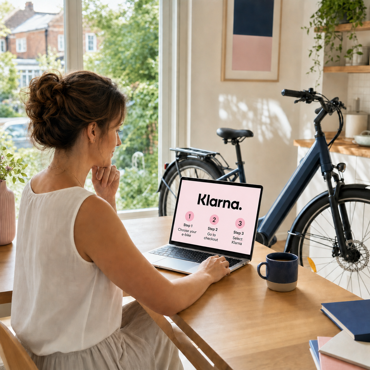 Customer reviewing Klarna payment steps for a new electric bike