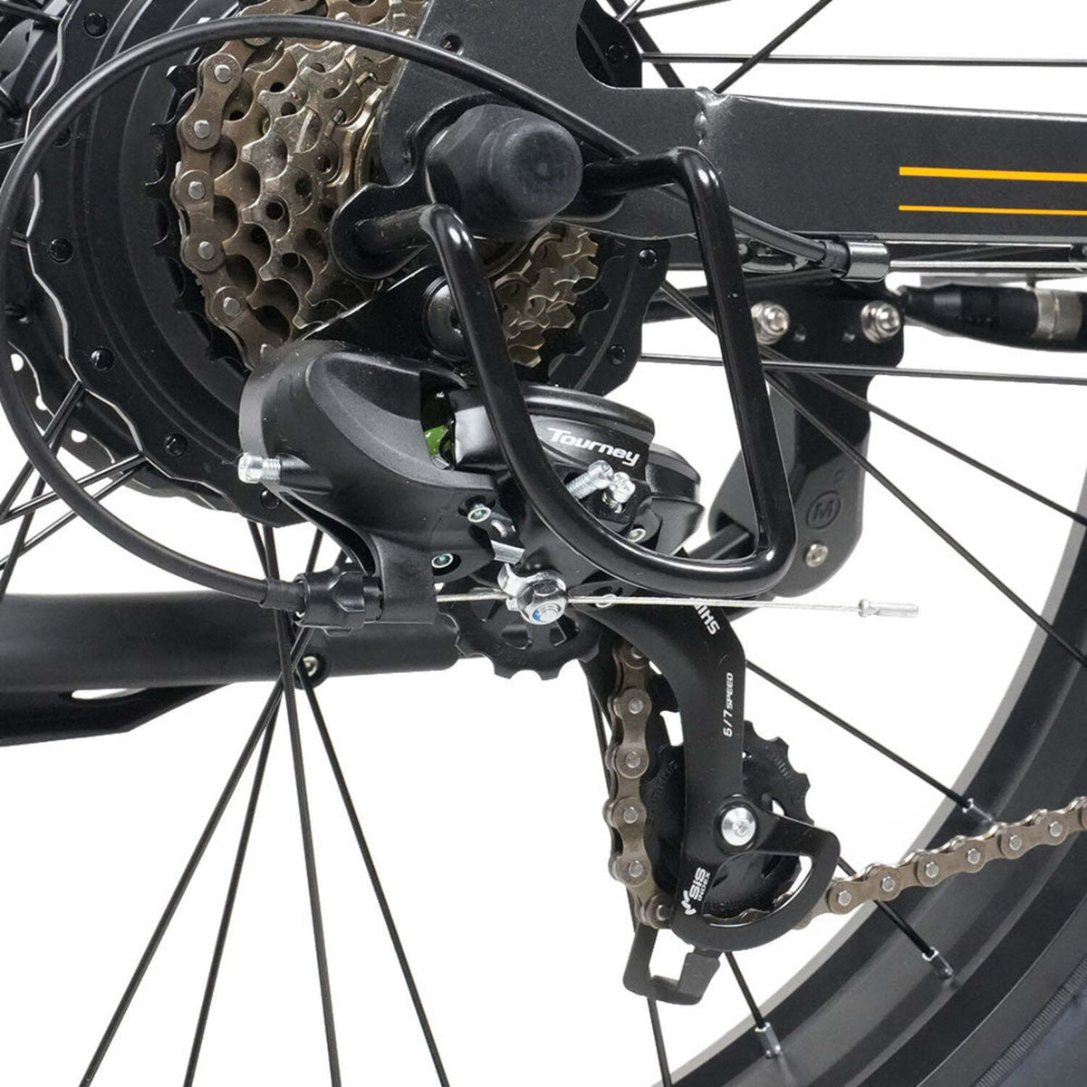 CYSUM RICH BIT C01 electric mountain bike - rear derailleur and gearing detail