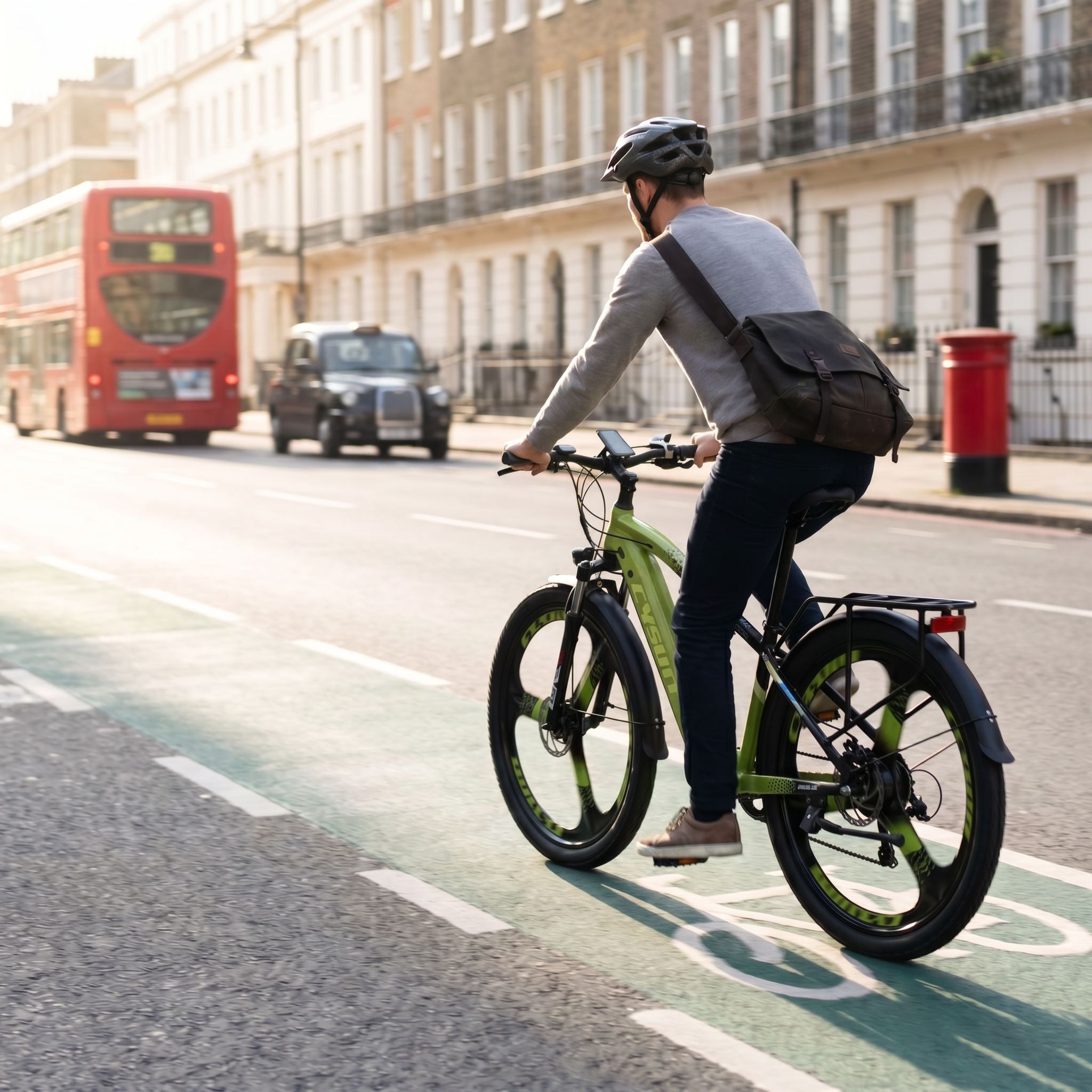 City commuter e-bike — London cycle lane