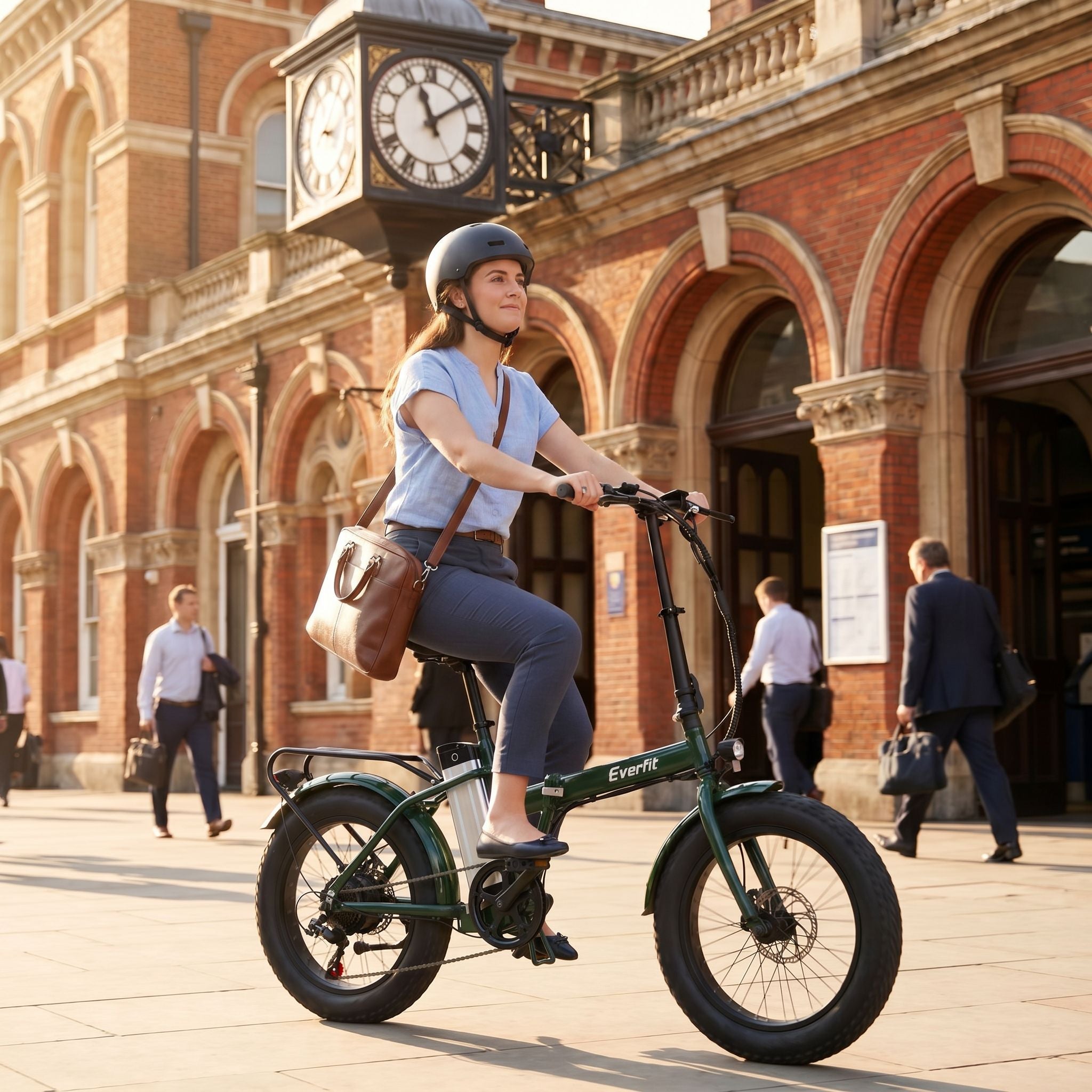 Folding e-bike — London railway station