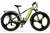 CYSUM CM520 lime green electric bike - both pedals, white background